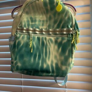 Stylish Green and Yellow Tye Dye Kids Backpack